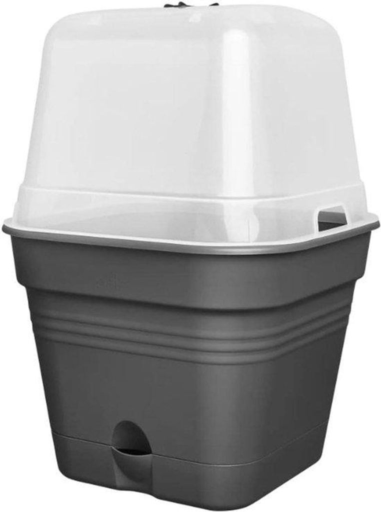 Kunststoff Blumenkasten für Zucht und Ernte - Ø 34.6 x H 29.2 cm - Schwarz - Elho Grün Basics