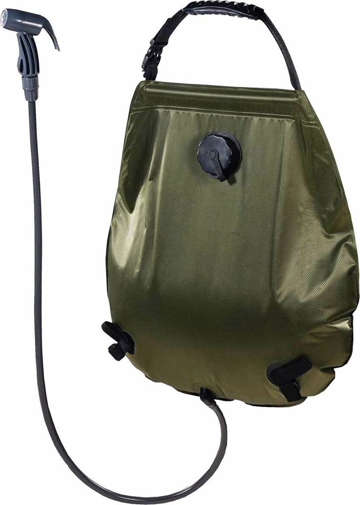 MFH Solar Shower Deluxe 20 litri oliva con borsa di Immagine del prodotto 