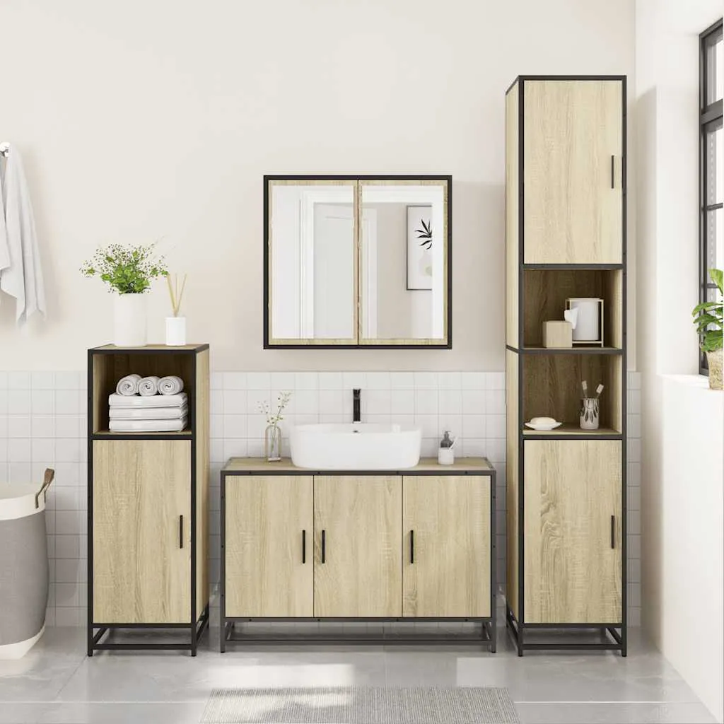 Miglior Mobile Bagno 90cm SYFAX Rovere Sonoma | Qualità Massello - 3