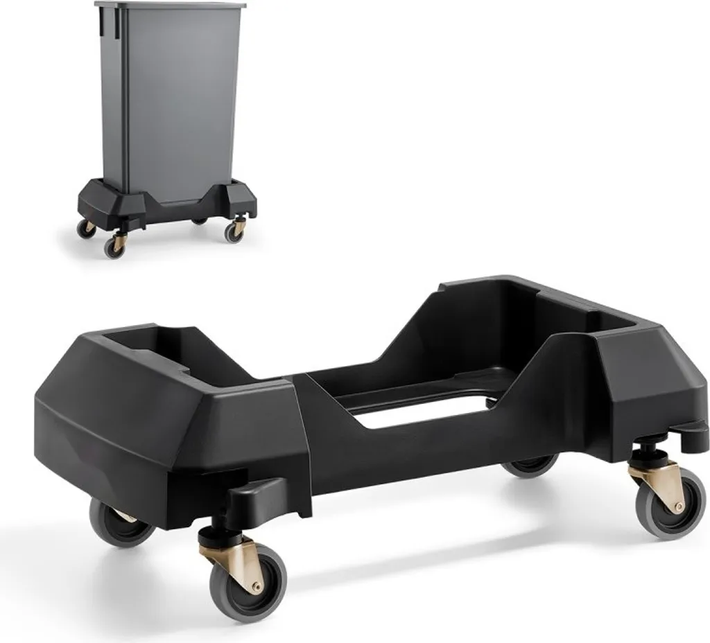 Dolly pour Poubelles 60-87L, Roues Robuste, Charge 90kg, Noir