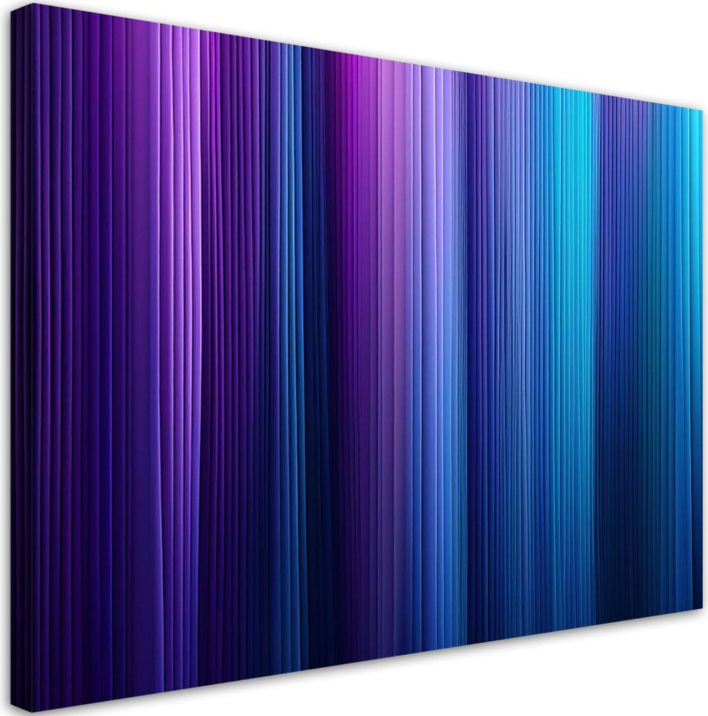 Leinwandbild Blau Abstrakt Vertikale Streifen 60x40 Feeby Blau bild für die wand bereit zum aufhängen