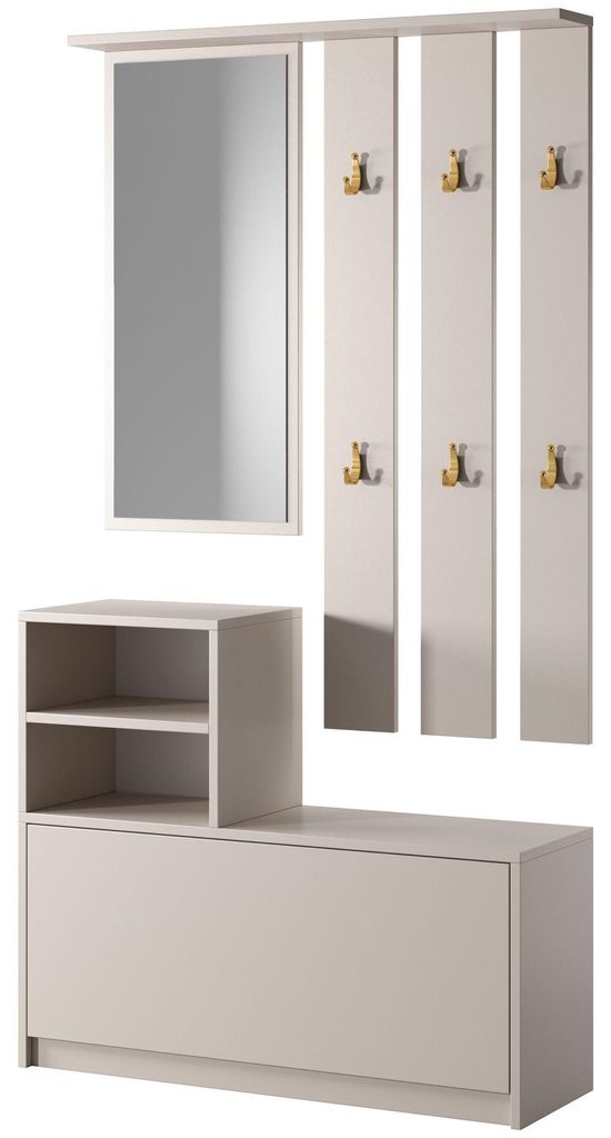 Selsey Yesfir - Flurmöbel-Set mit Schuhschrank und Haken, Produktbild 