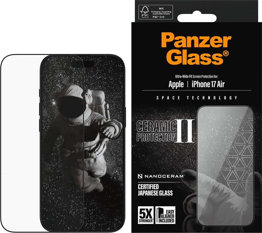 Szkło Hartowane Panzerglass Ceramic Ii Ultra-Wide Fit Easyaligner Na Iphone Air