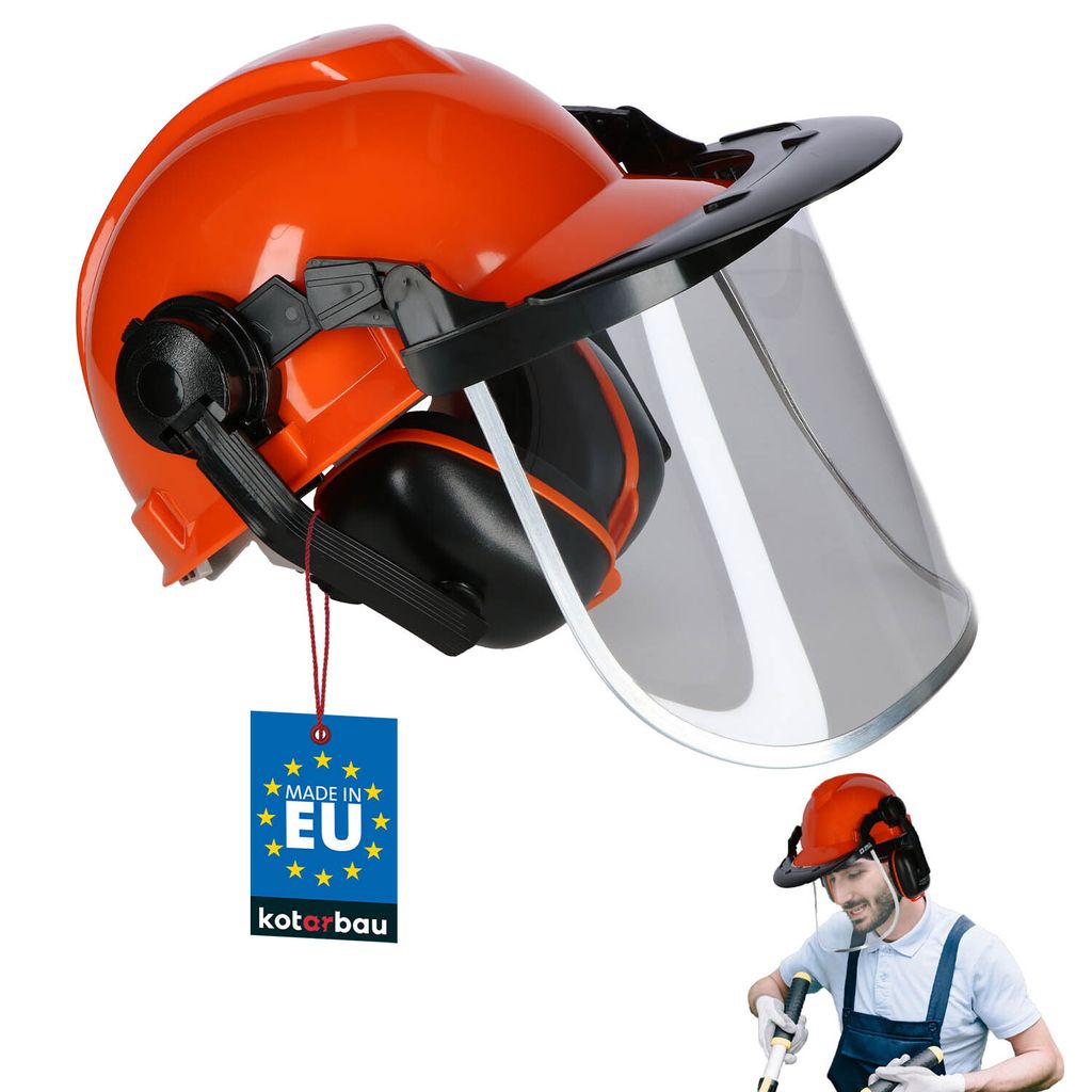 KOTARBAU Schutzhelm mit Gehörschutz und Visier Kompletter Satz