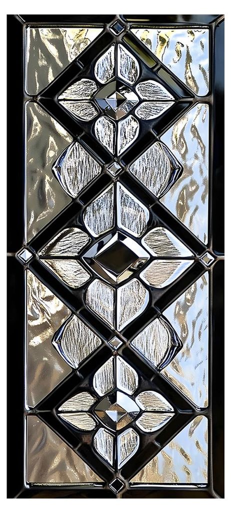 Geometrische Fensterfolie mit Rautenmuster, Sichtschutzfolie im Buntglas-Stil, statisch haftend, Sonnenschutzfolie für Fenster und Glastüren in B...