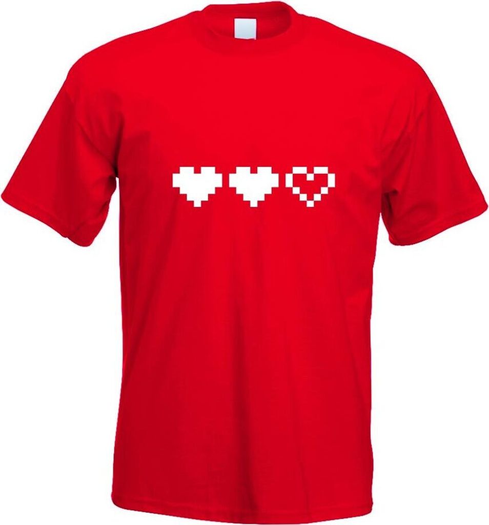 Kiwistar - T-Shirt - rot - Herzanzeuge - Lebensanzeige Motiv Bedruckt Funshirt Design Print - mit Motiv Bedruckt - Funshirt Design - Sport - Freize...