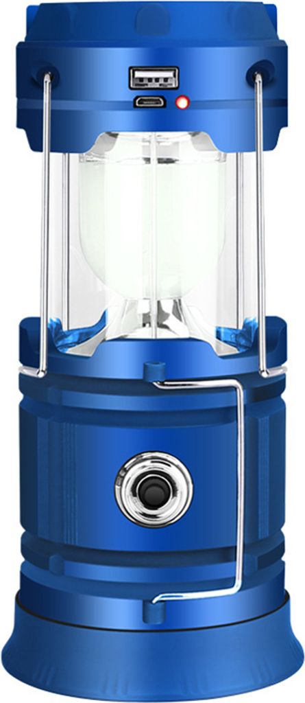Solar LED Campinglampe, Tragbare Taschenlampe, Campinglaterne, Wiederaufladbares USB- und Micro-Port-Campinglicht, IPX4 wasserdicht, für Zelt, Not...