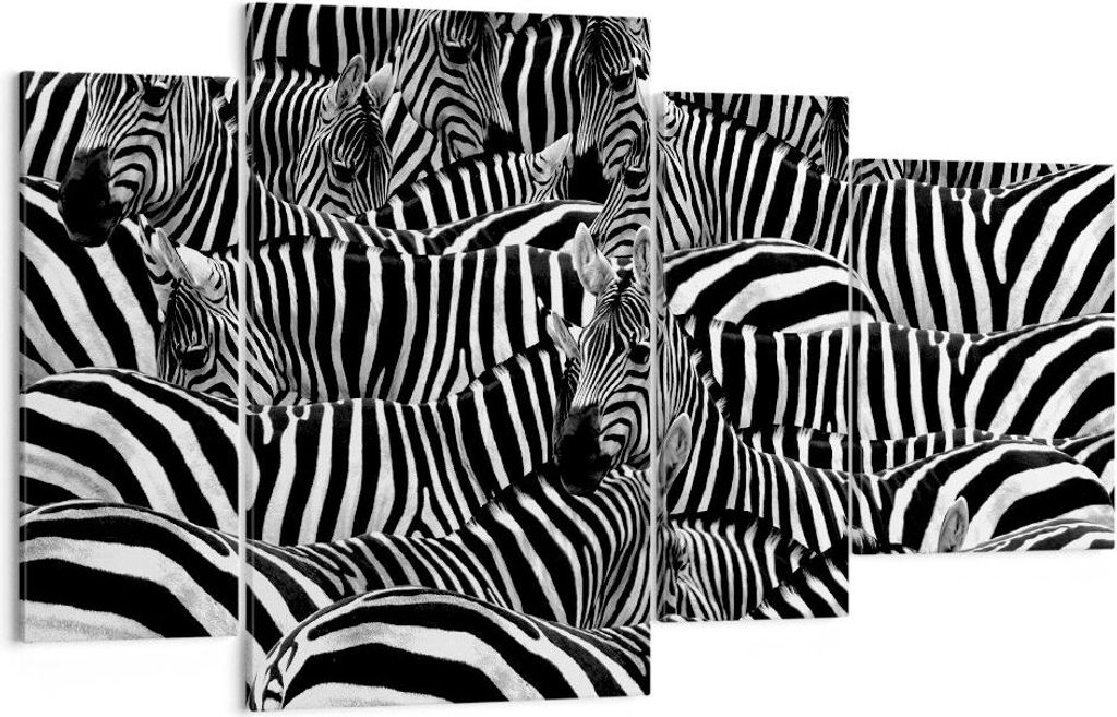Bild auf Leinwand - Leinwandbild - Tiere Zebra Streifen - 120x70cm - Wand Bild - Wanddeko - Leinwanddruck - Bilder - Kunstdruck - Wanddekoration - ...