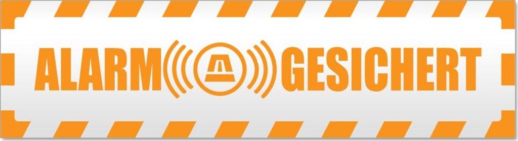 Alarm gesichert gestreift Magnetschild Schild magnetisch