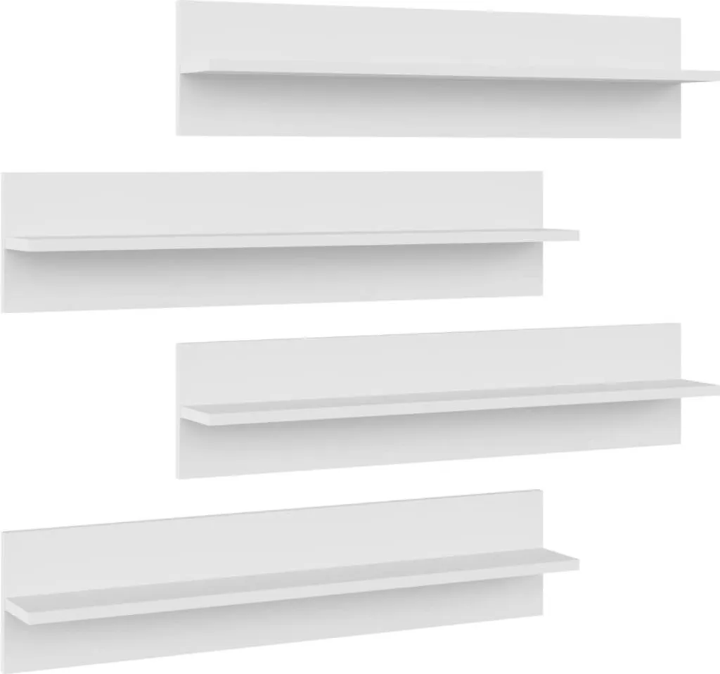 Sistema Mensole Sospese 4 pz Bianco 80 cm | Legno Ingegnerizzato High-Tech