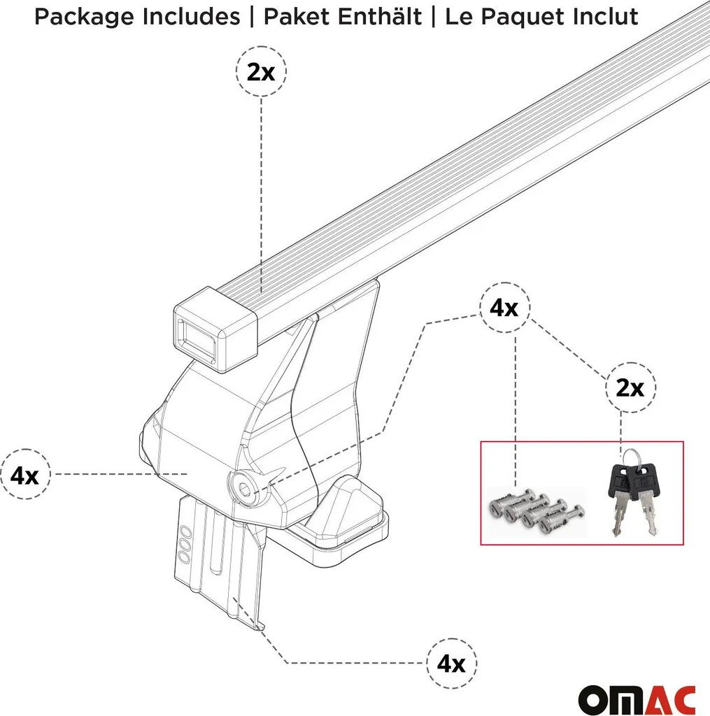 Menabo Portapacchi Acciaio Argento per Volkswagen Golf Plus 03-08 - 8