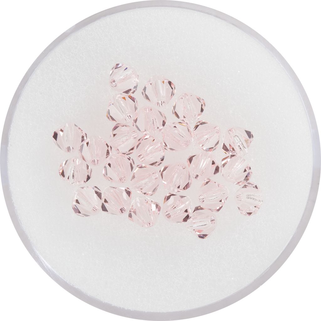 Glasschliffglitzerperlen, 4 mm, 25 Stück Light Rose
