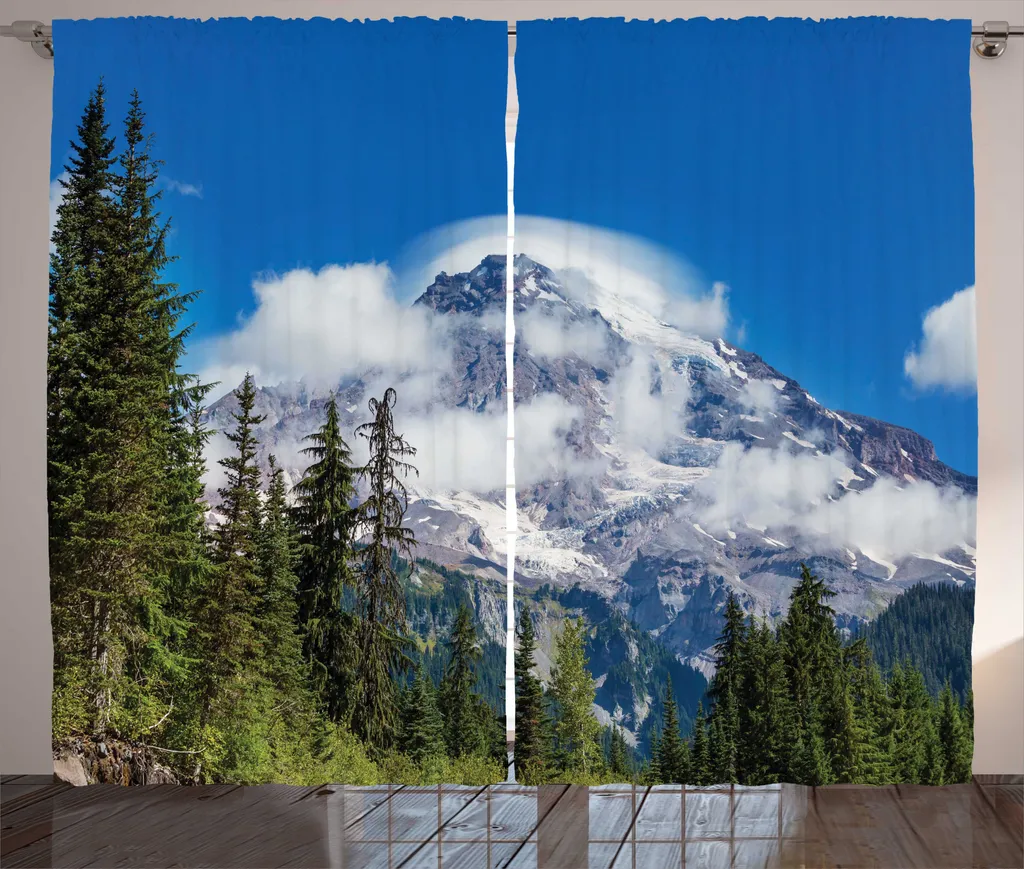 Rideau pour Chambre à Coucher Mount Rainier Déco Naturelle 280x225 cm