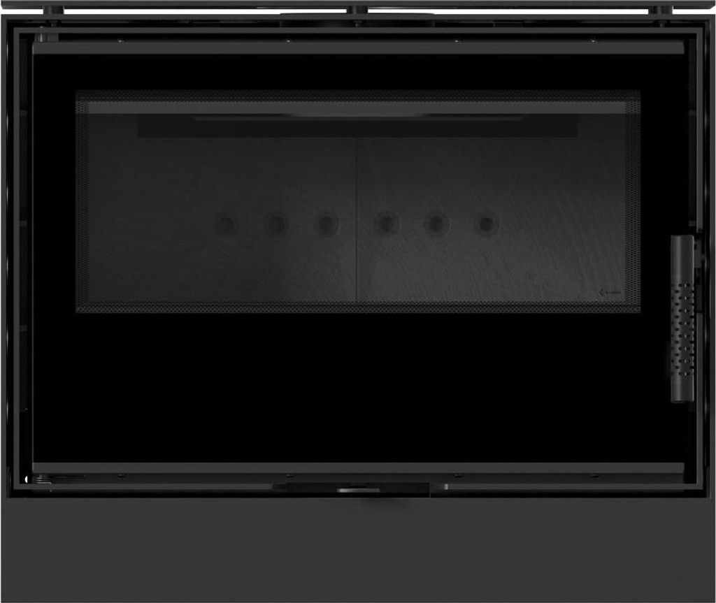 Kaminofen aus Stahl KRATKI KARI 70 Ø 150 8 kW schwarz Verkleidung mit Türfeder