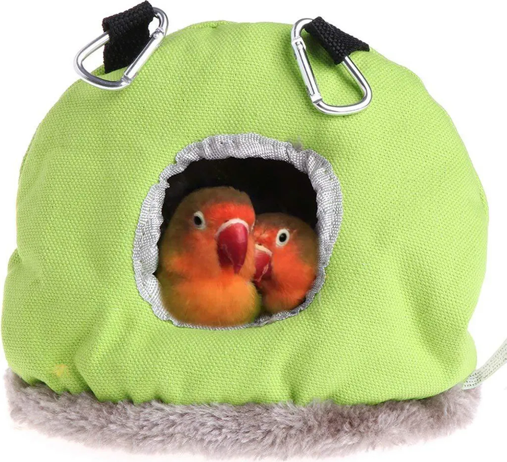 Animale domestico, rotondo, protezione termica, nido per uccelli, pappagalli, casetta per uccelli, amaca, verde, di medie dimensioni