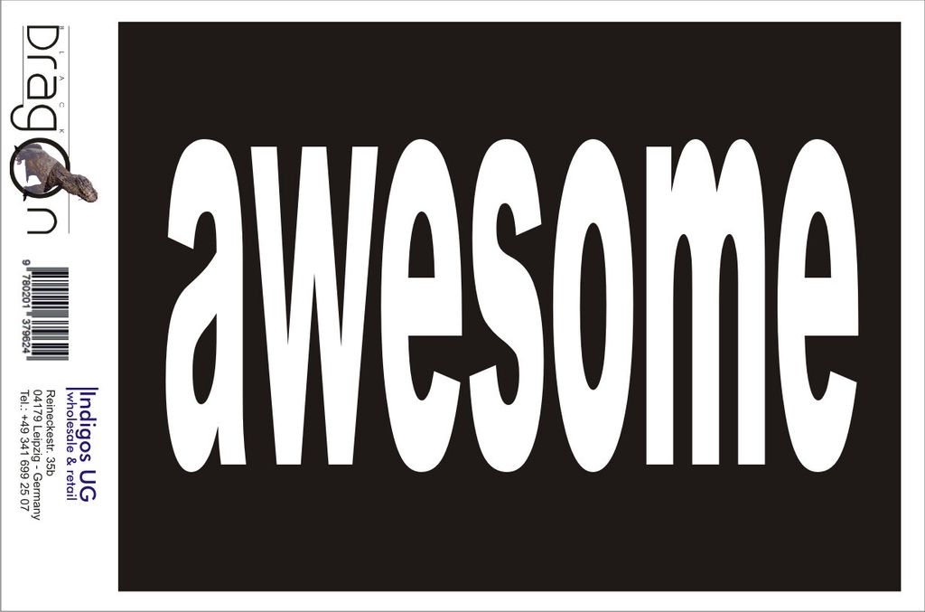 Aufkleber / Autoaufkleber - JDM / Die cut / Auto / OEM - Awesome? - 210x100mm gelb - Heckscheibe / Heckscheibenaufkleber