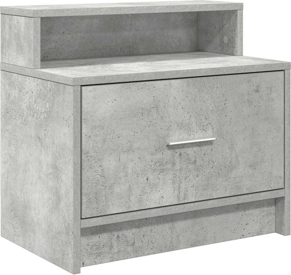Nachttisch mit Schublade Betongrau 51x31x47 cm