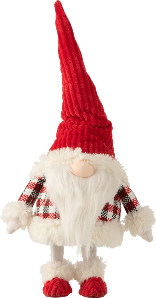 Déco Noël Incassable Peluche J-Line Personnage Rouge Blanc pour Enfant