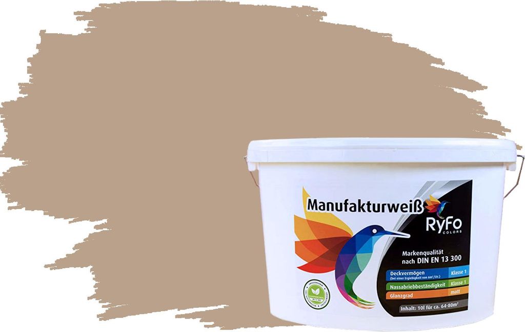 RyFo Colors Bunte Wandfarbe Manufakturweiß Camelbraun 10l  Produktbild 