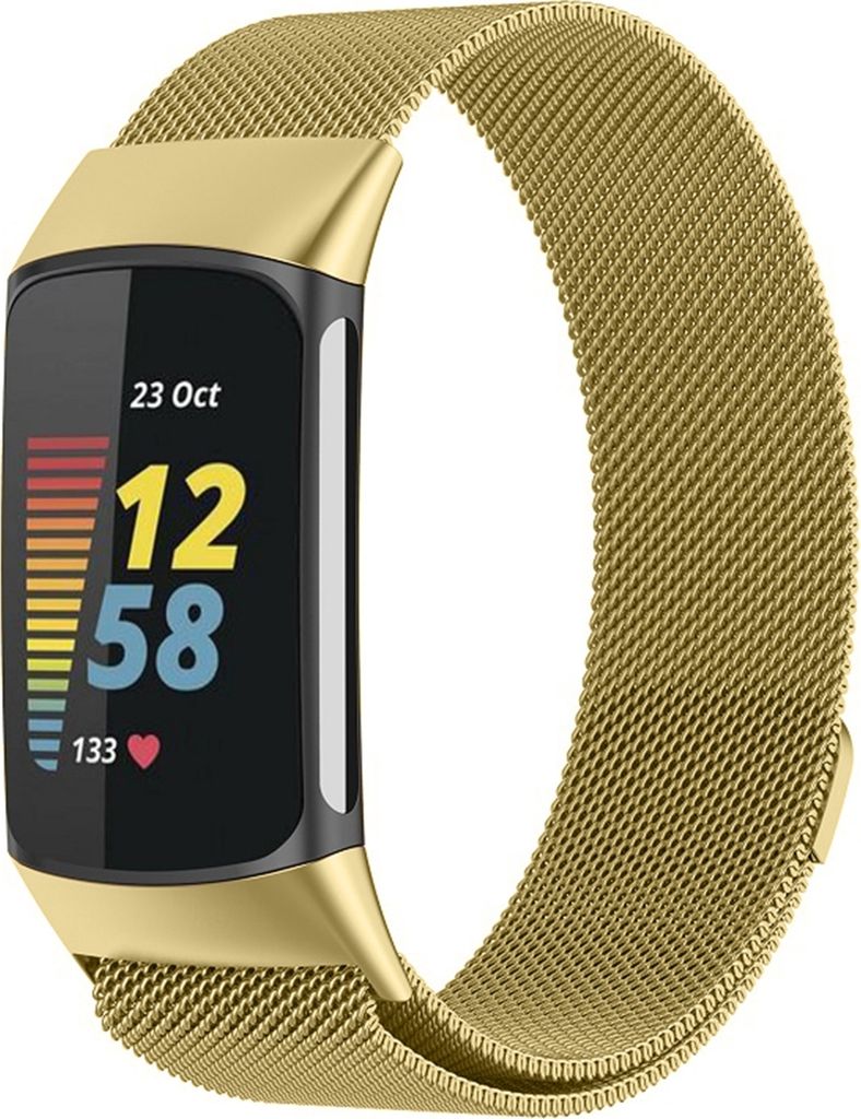 Für Fitbit Charge 6 / 5 Metall Stahl Mesh Armband mit Produktbild 