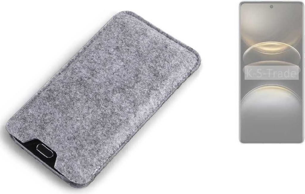 K-S-Trade Filz Handyhülle kompatibel mit Vivo X100 Ultra Schutzhülle Filztasche Filz Tasche Case Sleeve Handy Hülle Filzhülle grau
