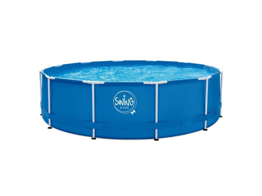 Frame Pool 366 x 91 cm blau mit Skimmer | Aufstellpool Produktbild 