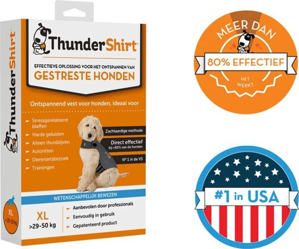 Vêtement de Compression pour Chien ThunderShirt S - Solution Anti-Anxiété