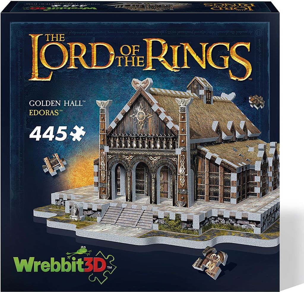 WREBBIT 3D puzzle Pán prstenů: Zlatá síň Edoras 445 dílků Produktbild 