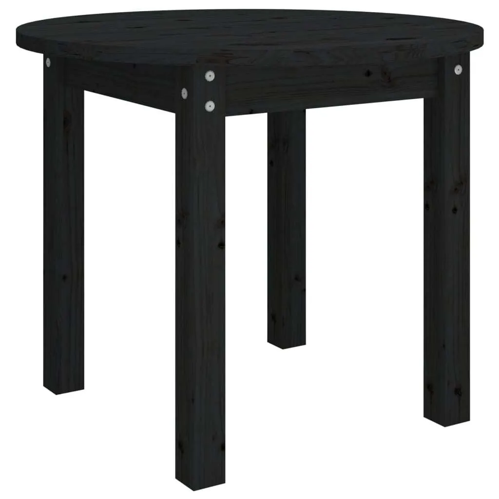 Tavolino Nero SYFAX™ in Pino Massello Ø 55 cm | Design Minimalista