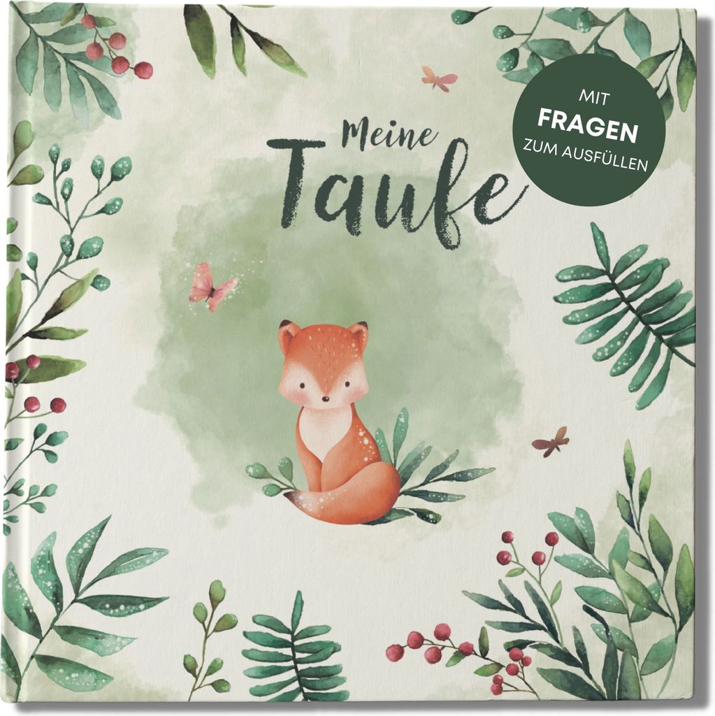 MAVANTO Taufbuch mit Fragen zum Ausfüllen für Mädchen & Jungen - Hochwertiges Gästebuch Meine Taufe für Erinnerungen, Glückwünsche & Fotos