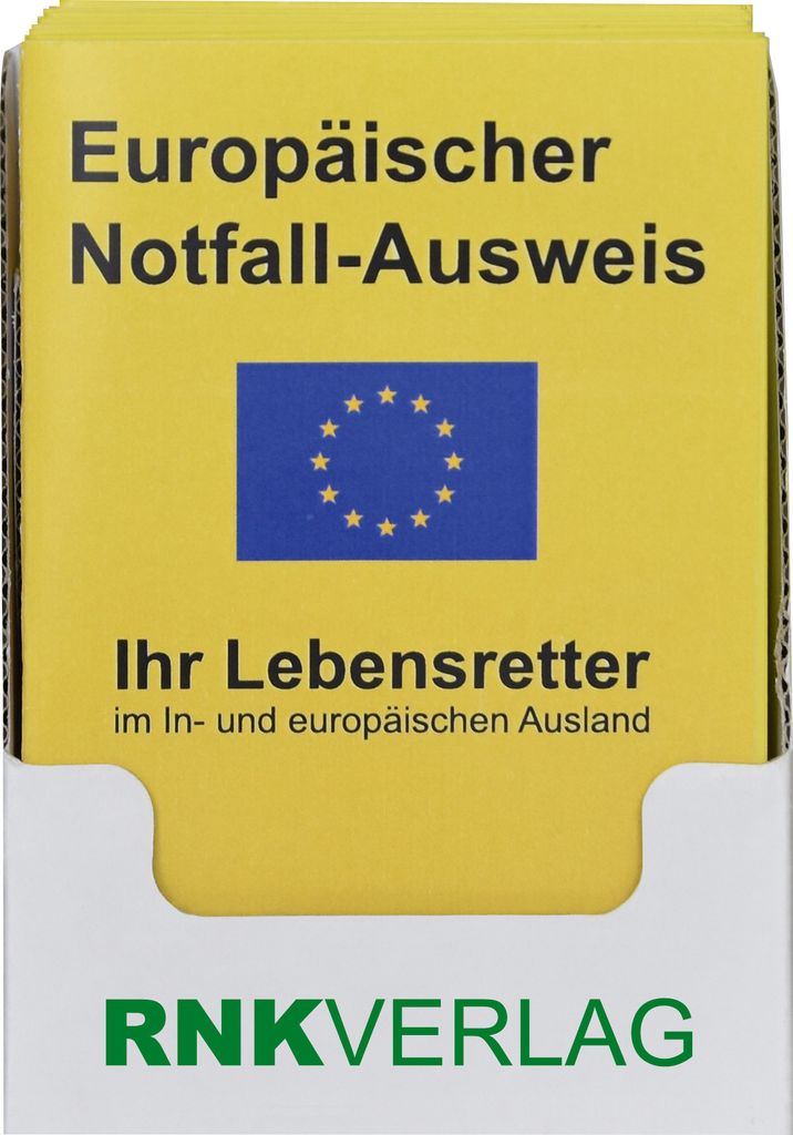RNK Europäischer Notfall-Ausweis Display 115x80 15St Produktbild 