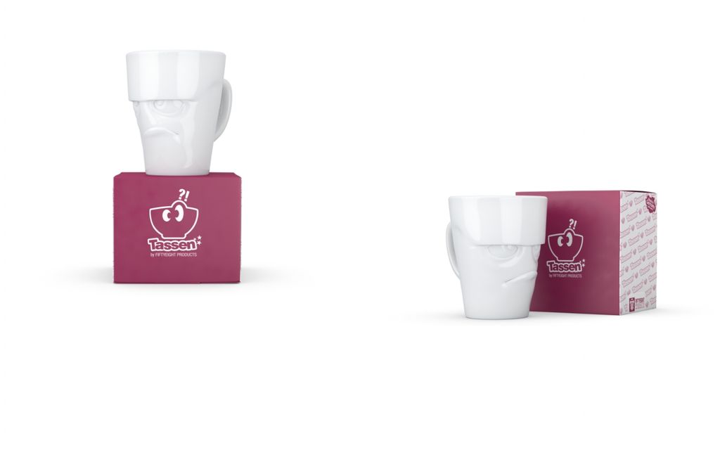 Fiftyeight 2 x Henkelbecher Grummelig 350 ml weiß