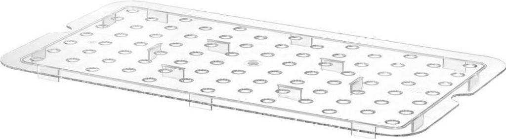 HENDI Perforiertes Abtropfgitter für Gastronorm-Behälter aus Polycarbonat, Profi Line, GN 1/3, Transparent, 266x116mm