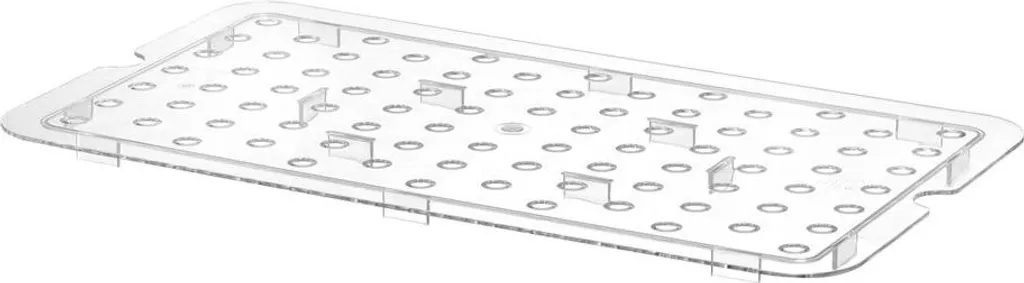 HENDI Vaschetta di raccolta forata per contenitori in policarbonato Gastronorm, Profi Line, GN 1/1, trasparente, 467x263 mm