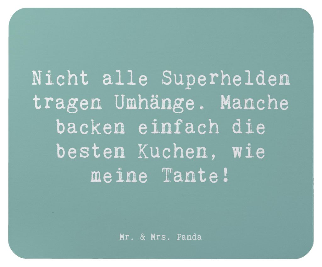 Mr. & Mrs. Panda laptop mousepad Spruch Super Tante - Meeresbrise - Geschenk, Kuchen, Nichte, Verwandtschaft, Superheld, Backen, Jubiläen, Mauspad...