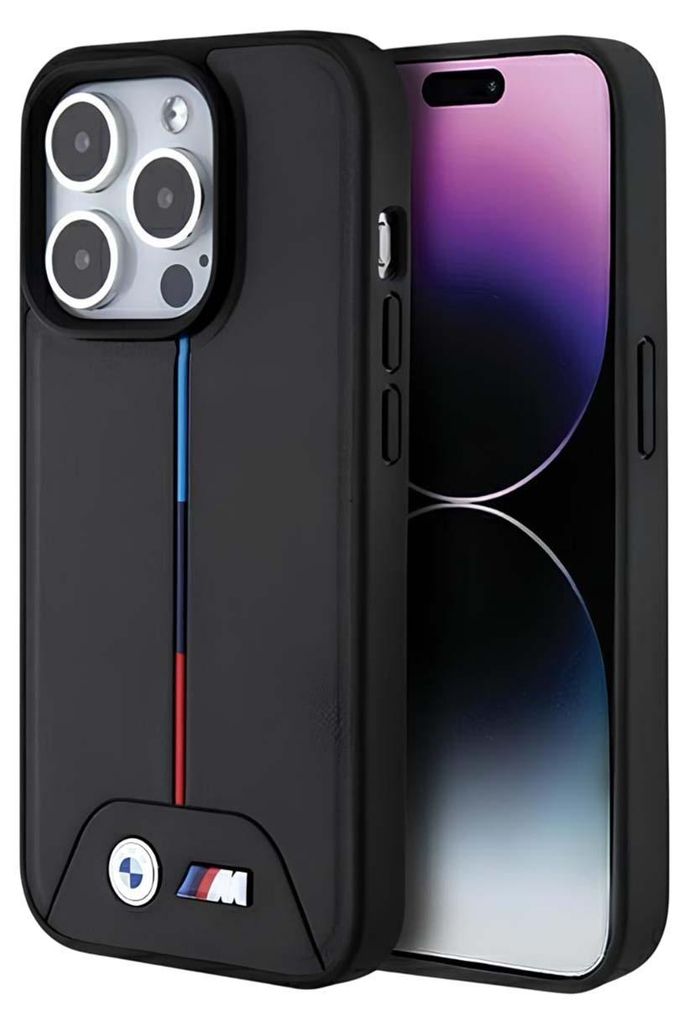 BMW, Hülle iPhone 15 Pro MagSafe gesteppt Tricolor elegant, Produktbild 