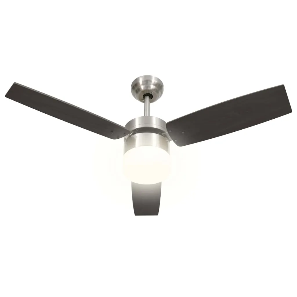 Ventilateur de Plafond Lumineux 108 cm avec Télécommande Brun Foncé