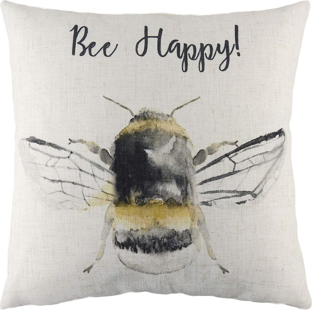 Evans Lichfield - Kissenhülle "Bee Happy" RV1977 (Einheitsgröße) (Schwarz/Gelb/Weiß)