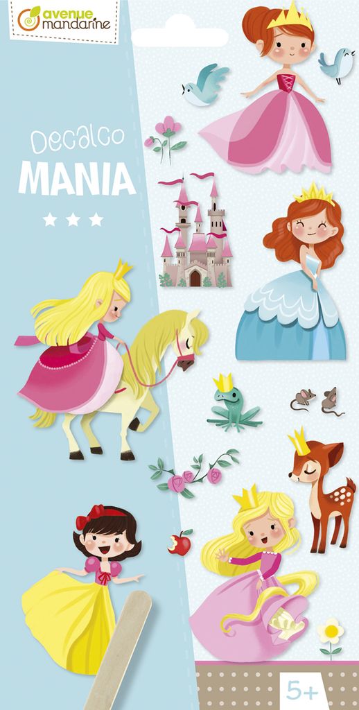 Avenue Mandarine 6x Decalco' Mania, Prinzessinnen - Mehrfarbig CC050C