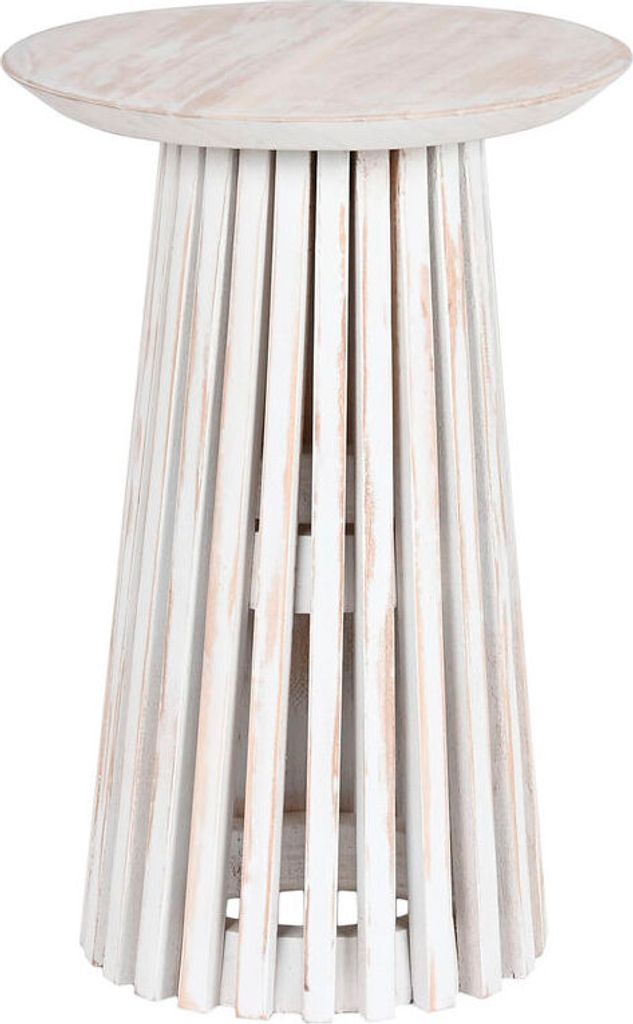 Mesita Auxiliar Home ESPRIT Blanco madera de mindi 40 x 40 x 60 cm