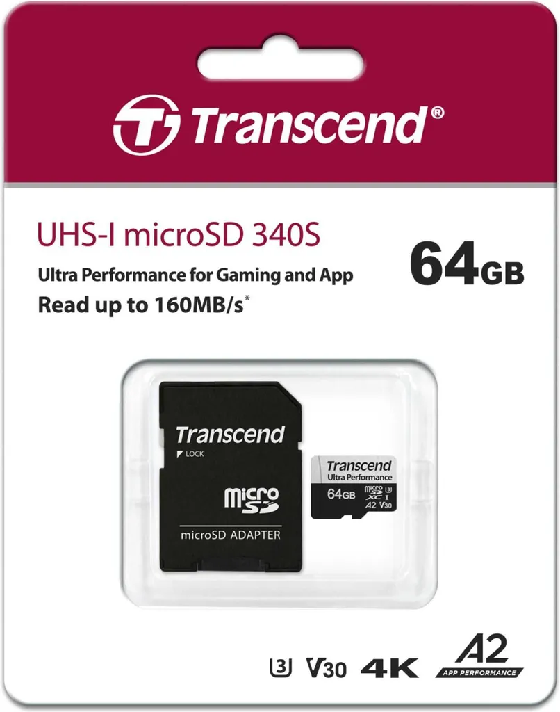 Memoria Professionale Transcend 340S 64GB - Massima Sicurezza e V30 4K - 3