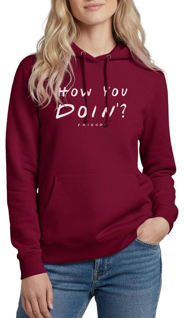 Spreadshirt Friends How You Doin' Damen Hoodie, S, Bordeaux