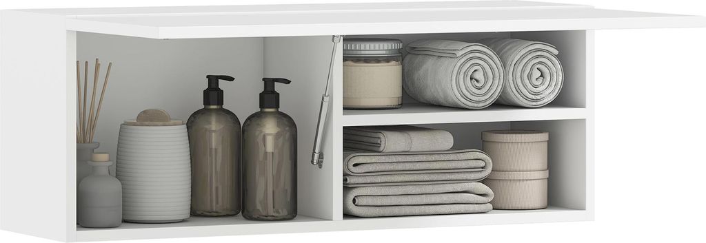 HOMCOM Badkamerkast, hangkast, wandkast met omhoogklappende Productafbeelding 