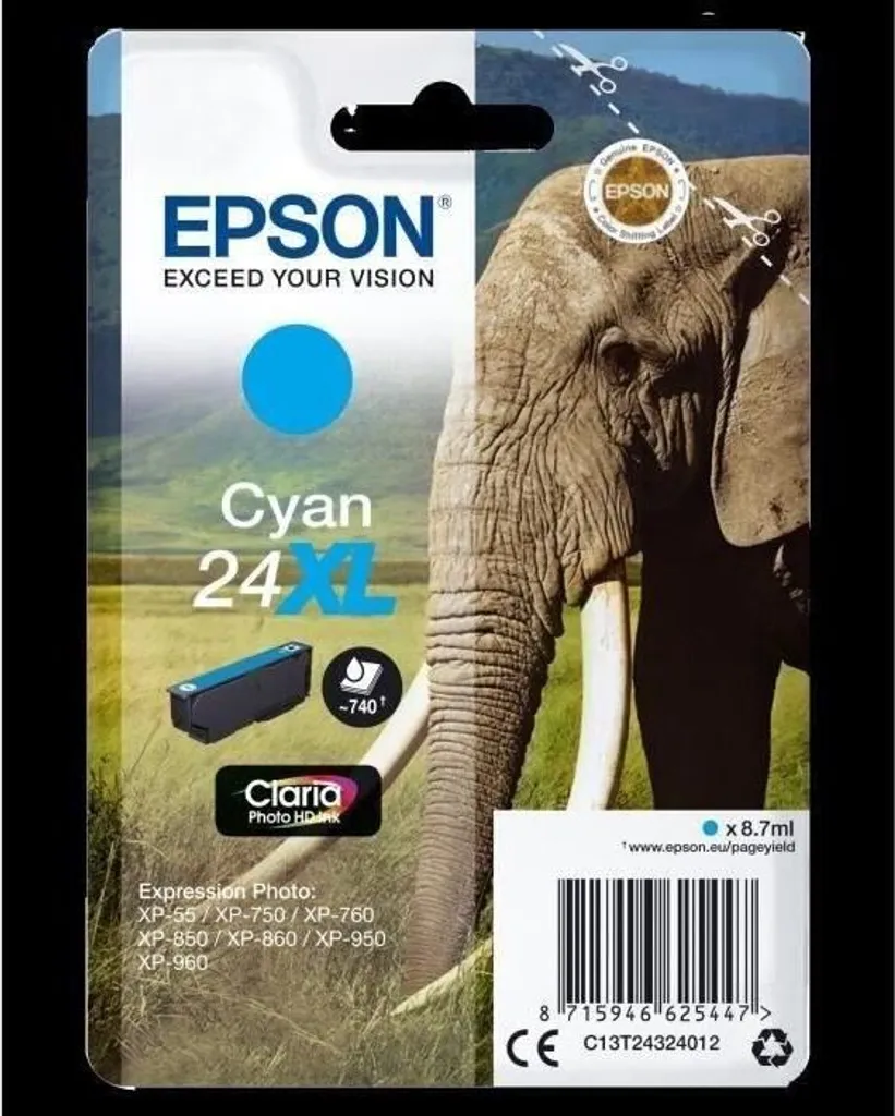 Epson T2432 XL Ciano Originale C13T24324012 - Risparmio e Qualità