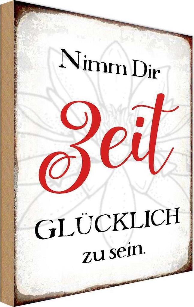 vianmo Holzschild 30x20 cm nimm dir Zeit glücklich zu sein Spruch Zitat