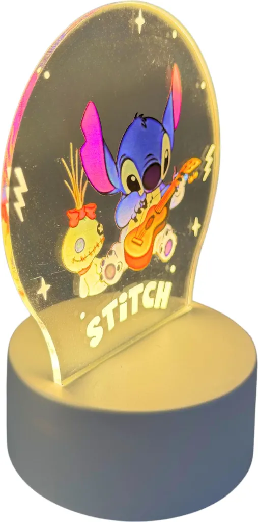 Veilleuse Stitch Guitare LED 3D - Solution Sommeil Enfant Cadeau Noël