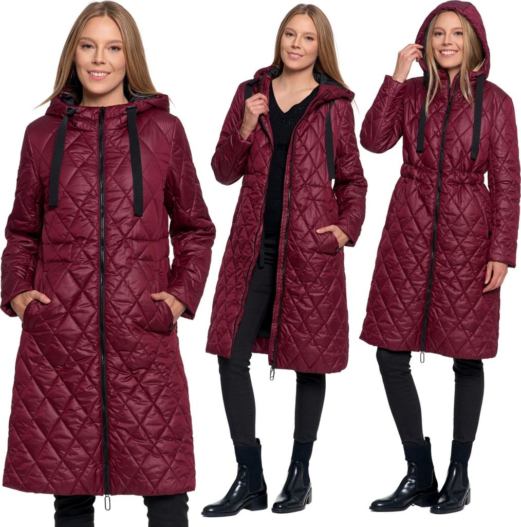 Damenjacke Langer Kapuzenmantel Gesteppt Für Herbstmode Moraj L