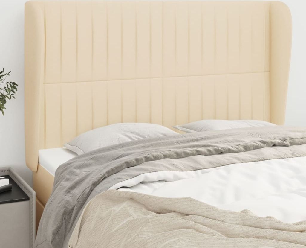 Maison Exclusive - Kopfteil mit Ohren Creme 147x23x118/128 cm Stoff