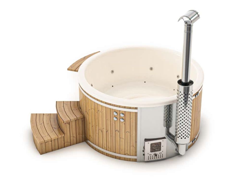 Finntherm Holz Badefass Stockholm aus Thermoholz, Produktbild 1