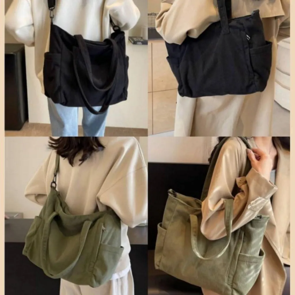 Borsa Università Donna Velluto: Tote Bag Capiente per PC e Libri - 7